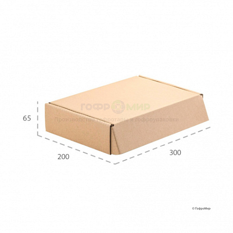 Картонная коробка 300х200х65 Т23 В Бурый 0427