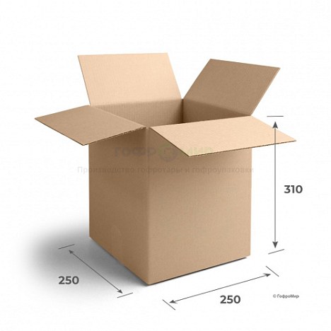 Картонная коробка 250х250х310 Т22 B Бурый 0201