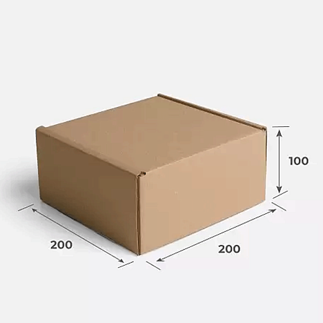 Картонная коробка 200х200х100 Т23 B Бурый ЦМ 0427