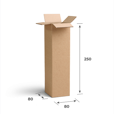 Картонный тубус 80х80х250 Т23 B Бурый 0201