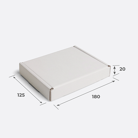 Картонная коробка 180х125х20 Т11 E Белый 0427
