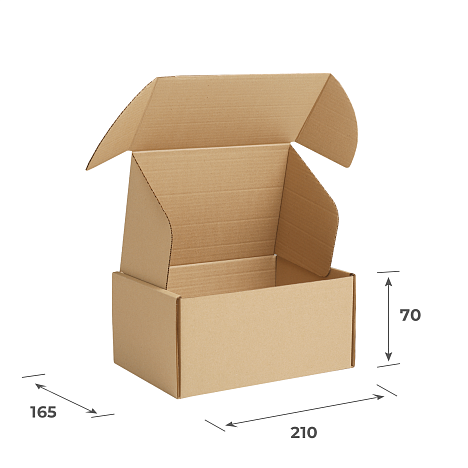 Картонная коробка 210х165х70 Т23 B Белый 0427
