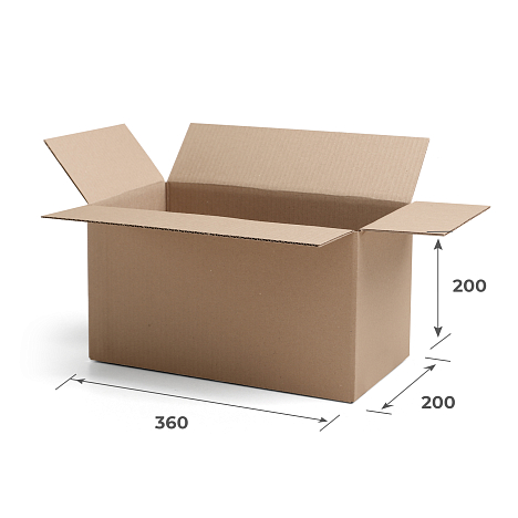Картонная коробка 360х200х200 Т23 B Бурый 0201