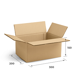 Картонная коробка 260х200х100 Т11 Е 0215 Зелёный  – заказать в Москве фото