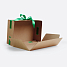 Коробка подарочная 300х200х100 Т23 E Бурый 0999 Зеленая лента (в комплект не входит)