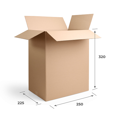 Картонная коробка 250х225х320 Т23 B Бурый 0201