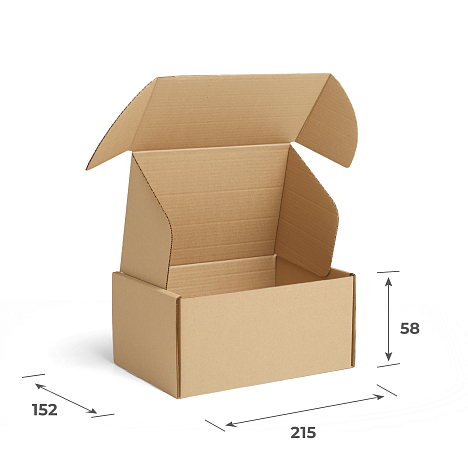 Картонная коробка 215х152х58 Т11 E Бурый 0427