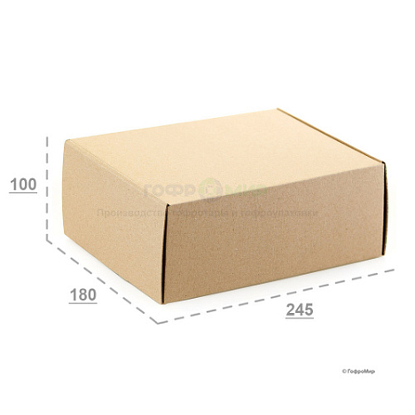 Картонная коробка 245х180х100 Т11 Е Бурый 0427