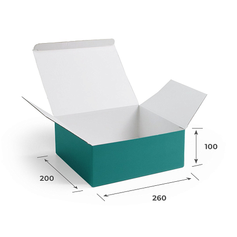 Картонная коробка 260х200х100 Т11 Е 0215 Зелёный 