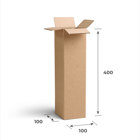 Картонный тубус 100х100х400 Т23 B Бурый 0201