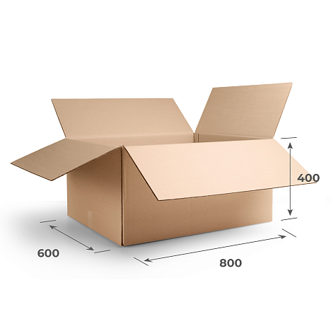 Картонная коробка 800х600х400 П32 ВС Бурый 0201