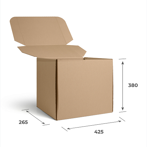 Картонная коробка 425х265х380 Т24 В Бурый 0471