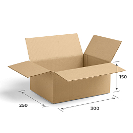 Картонная коробка 300х250х150 Т23 B Бурый 0427 – заказать в Москве фото
