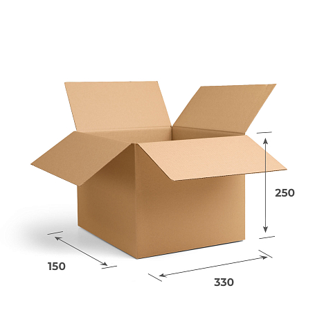 Картонная коробка 330х150х250 Т23 B Бурый 0201
