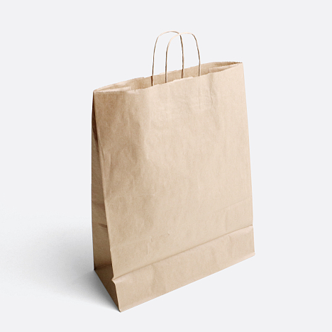 Пакет бумажный 350х150х450 мм, с кручеными ручками, бурый