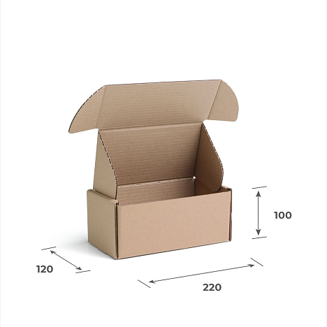 Картонная коробка 220х120х100 Т23 B Бурый 0427