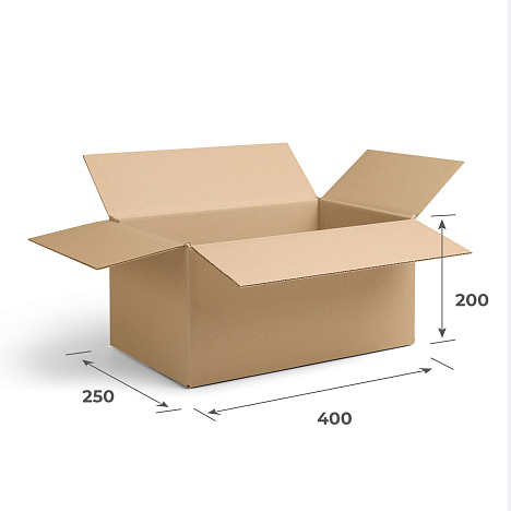 Картонная коробка 400х250х200 Т23 B Бурый 0201