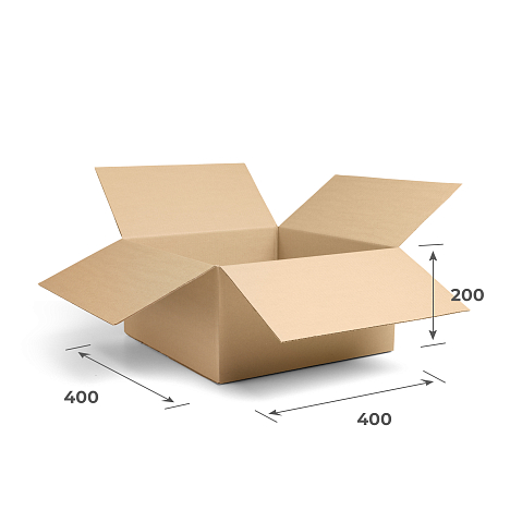 Картонная коробка 400х400х200 Т23 В Бурый 0201