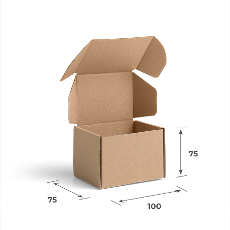 Картонная коробка 100х75х75 Т11 Е Бурый 0427