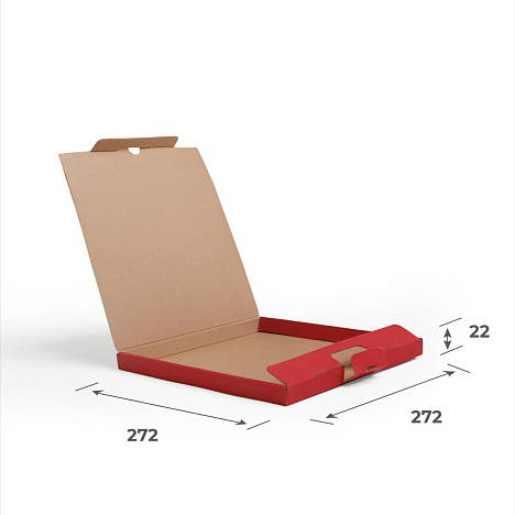 Коробка для пиццы/пирога 272х272х22 Т11 Красный 0421