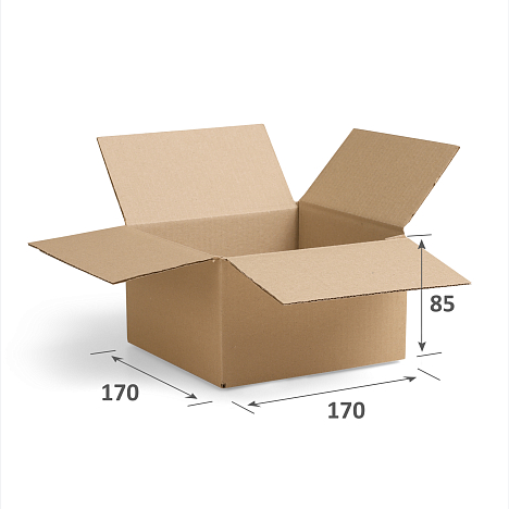 Картонная коробка 170х170х85 Т21 B Бурый 0201