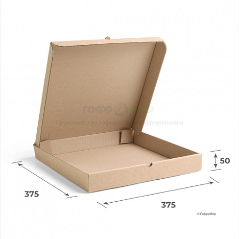 Коробка для пиццы/пирога 375х375х50 Т23 В Бурый 0426