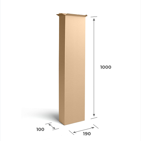 Картонная коробка 190х100х1000 Т23 B Бурый 0201