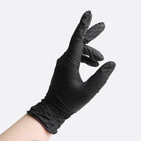 Перчатки медицинские Benovy, L, упаковка 50 пар, чёрные