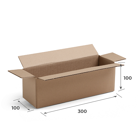 Картонная коробка 300х100х100 Т22 B Бурый 0201