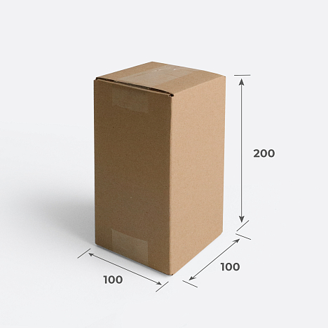 Картонный тубус 100х100х200 Т22 B Бурый 0201