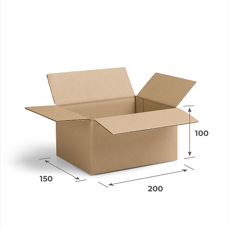 Картонная коробка 200х150х100 Т22 В Бурый 0201