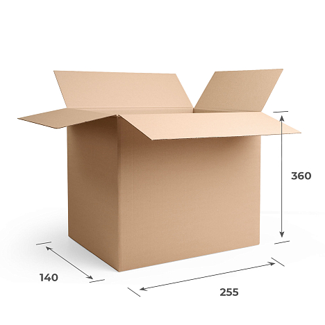 Картонная коробка 255х140х360 Т23 B Бурый 0201