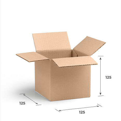 Картонная коробка 125х125х125 Т22 B Бурый 0201