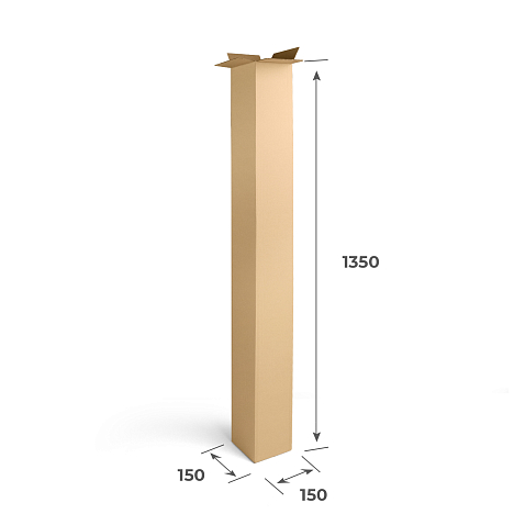 Картонный тубус 150х150х1350 Т23 Бурый 0201