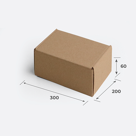 Картонная коробка 300х200х60 Т11 E Бурый 0427