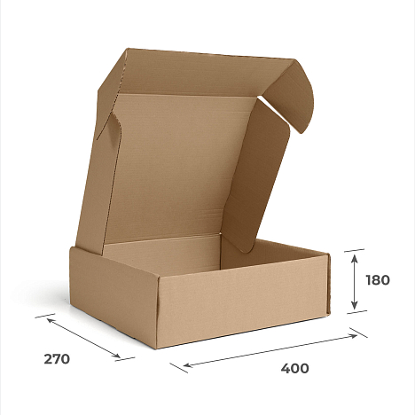 Картонная коробка 400х270х180 Т24 В Бурый 0427