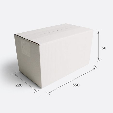 Картонная коробка 350х220х150 Т23 C Белый 0201