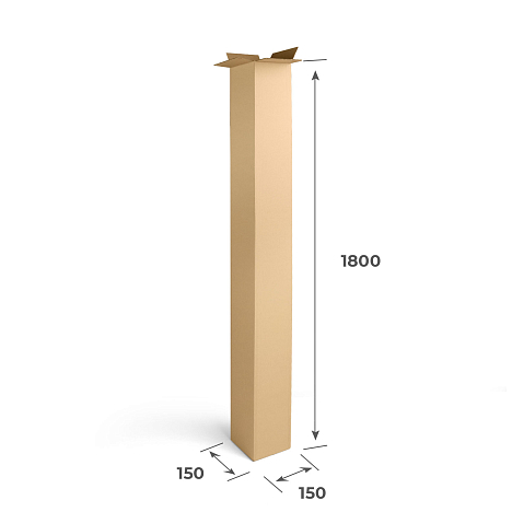 Картонный тубус 150х150х1800 Т23 B Бурый 0201
