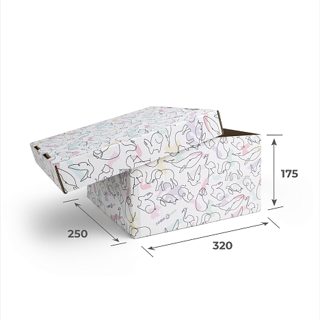 Картонное дно 320х250х175 Т24 B 0216 Животные